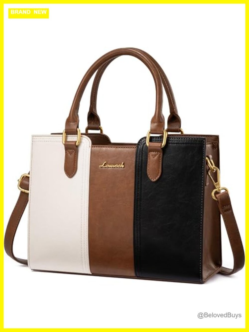 Vintage Leather Shoulder Handbag Satchel Tote Crossbody Purse Work